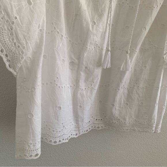 Catherines White Tasseled Floral Embroidered Top - Picture 3 of 11